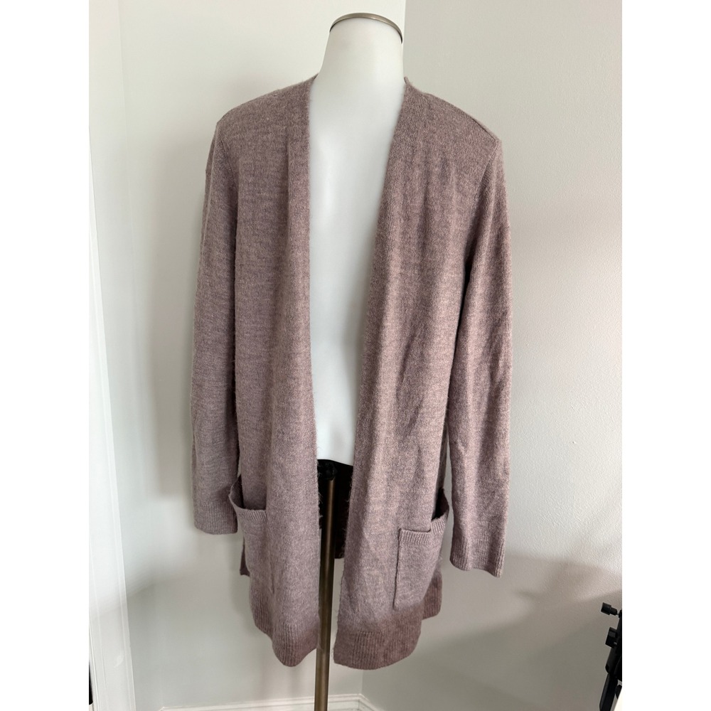 Old Navy Womens Mauve Taupe Marl Open Front Longline Cardigan Sweater Size M